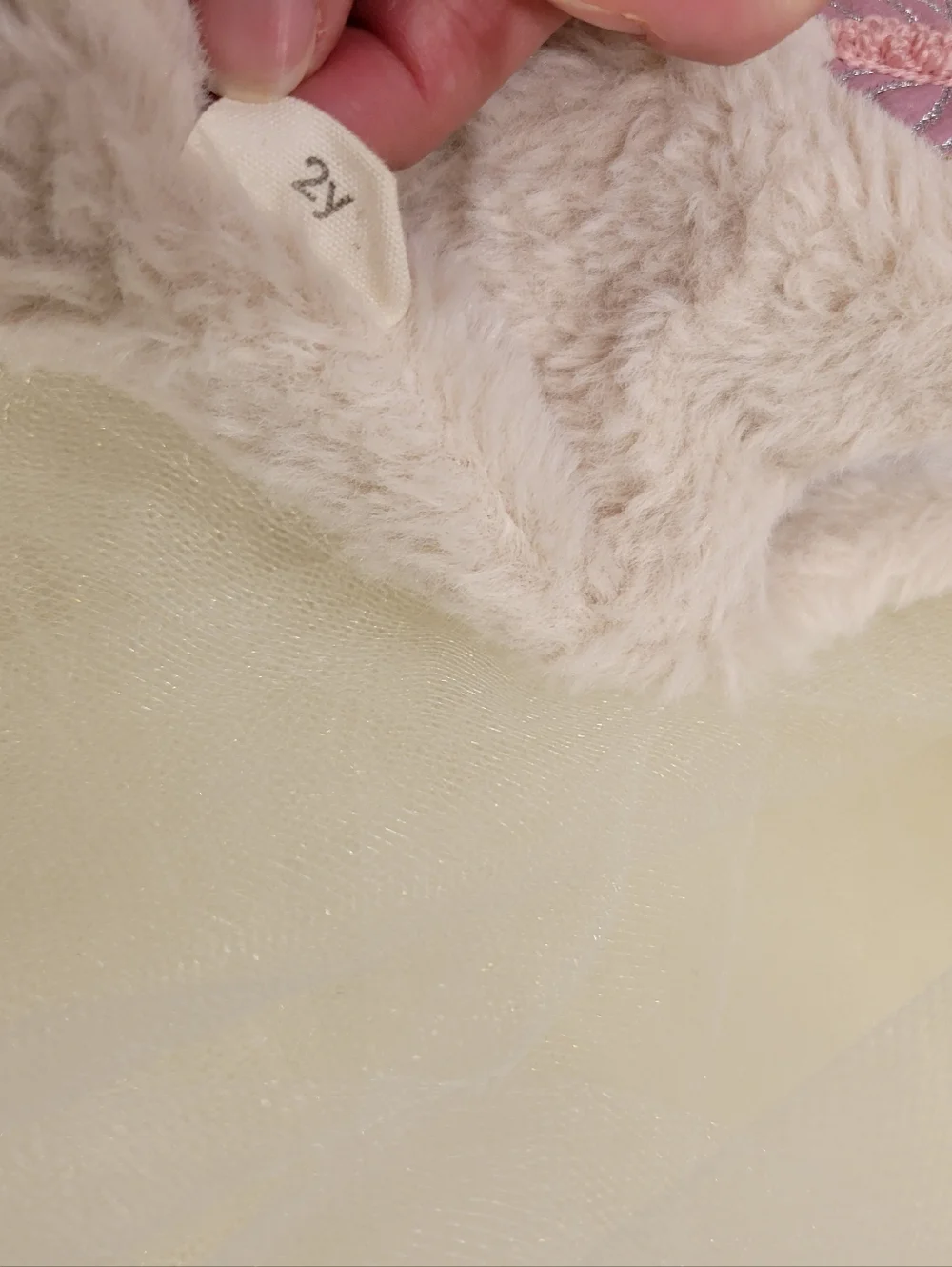 Girls Plush Cream Butterfly Embroidered Vest